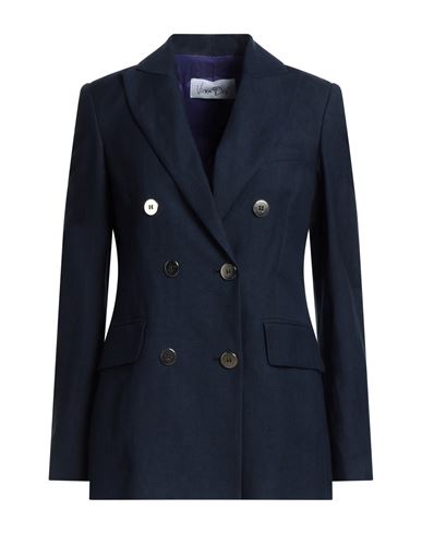 Virna Drò® Virna Drò Woman Suit Jacket Midnight Blue Size 4 Linen, Viscose