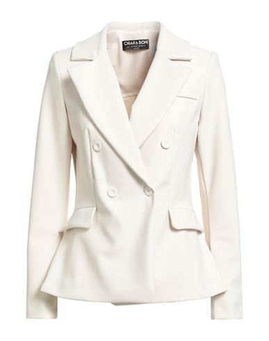 CHIARA BONI LA PETITE ROBE CHIARA BONI LA PETITE ROBE WOMAN BLAZER OFF WHITE SIZE 12 POLYAMIDE, ELASTANE 