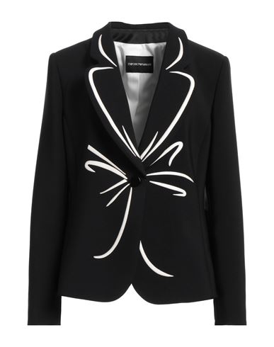 Emporio Armani Woman Blazer Black Size 14 Polyester, Elastane