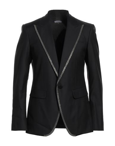 Dsquared2 Man Blazer Black Size 44 Virgin Wool, Silk