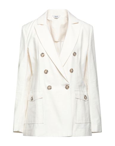 Liu •jo Woman Blazer Ivory Size 6 Cotton, Polyester, Viscose In White