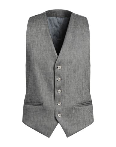 Alessandro Dell'acqua Man Vest Grey Size 40 Linen, Polyester, Viscose, Elastane
