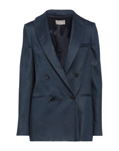 Drumohr Woman Suit Jacket Navy Blue Size 6 Linen