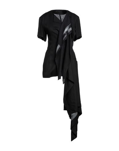 Yohji Yamamoto Woman Suit Jacket Black Size 3 Cellulose, Linen