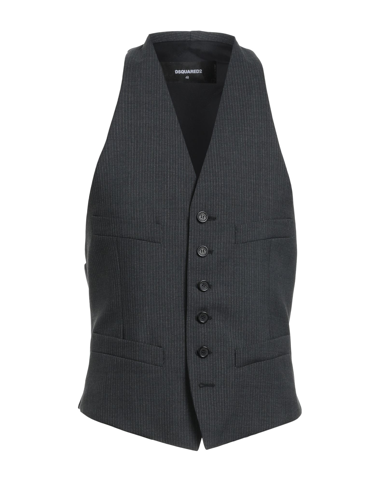 Shop Dsquared2 Man Vest Grey Size 38 Virgin Wool