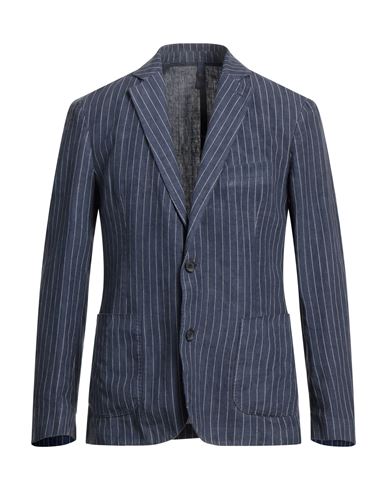 120% Man Suit Jacket Navy Blue Size Xs Linen