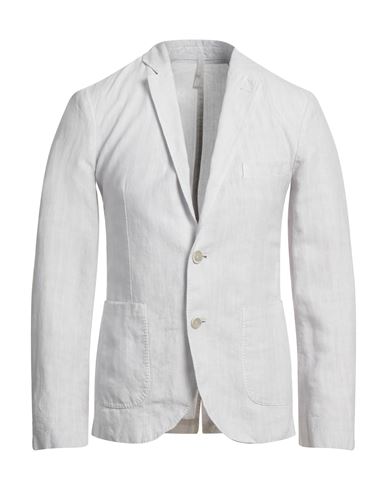 120% Man Suit Jacket Light Grey Size Xs Linen