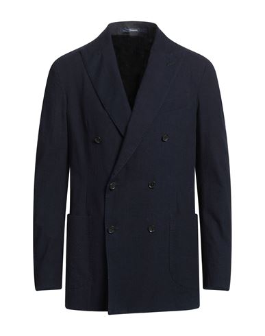 Drumohr Man Suit Jacket Midnight Blue Size 34 Cotton