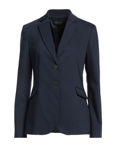 Caractere Caractère Woman Suit Jacket Midnight Blue Size 12 Cotton, Polyamide, Elastane