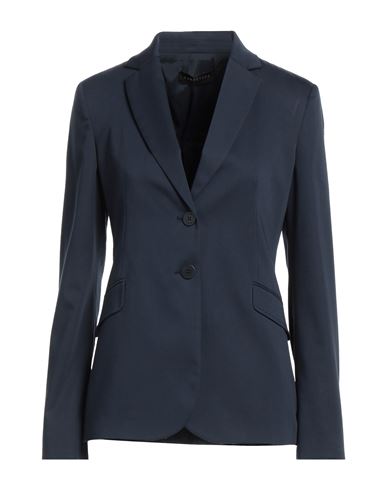 Caractere Caractère Woman Suit Jacket Midnight Blue Size 12 Cotton, Polyamide, Elastane In Blue