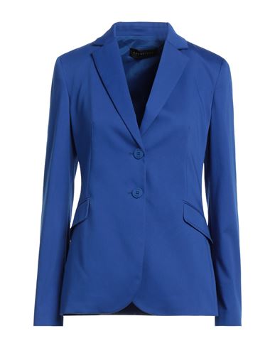 Caractere Caractère Woman Suit Jacket Bright Blue Size 8 Cotton, Polyester, Elastane