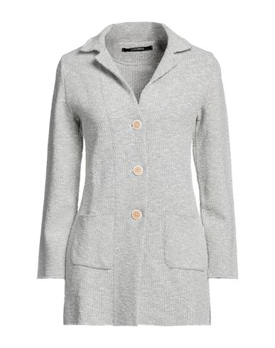 Albarena Woman Suit Jacket Grey Size L Cotton, Viscose, Polyester