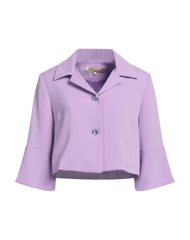 Mirella Matteini Woman Blazer Lilac Size 12 Polyester, Elastane In Purple