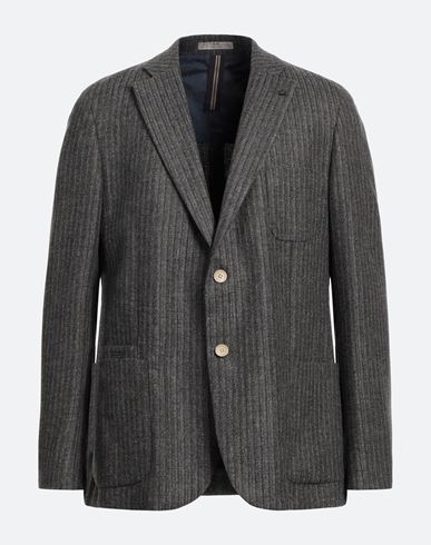 Cc Collection Corneliani Man Blazer Lead Size 40 Virgin Wool, Cotton, Cashmere In Grey
