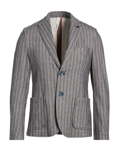 Distretto 12 Man Blazer Blue Size 36 Cotton, Elastane In Gray