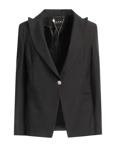 Mdm Mademoiselle Du Monde Woman Blazer Black Size 12 Polyester, Elastane