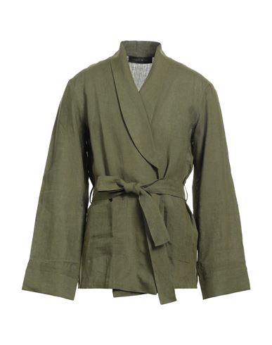 Christian Pellizzari Man Suit Jacket Military Green Size 36 Linen