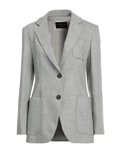 Emporio Armani Woman Blazer Light Grey Size 14 Wool, Cashmere, Elastane