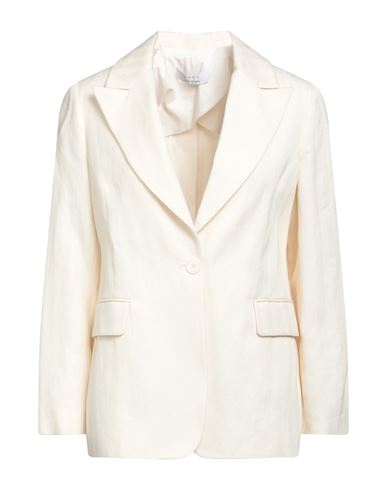Kaos Woman Blazer Ivory Size 6 Cotton, Linen In White