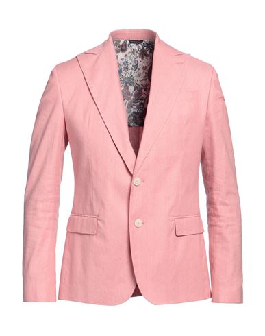 Ungaro Man Blazer Pastel Pink Size 44 Linen, Cotton, Elastane, Polyester