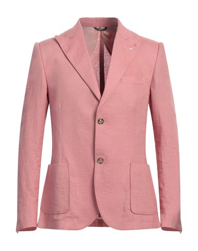 Grey Daniele Alessandrini Man Blazer Pink Size 40 Linen