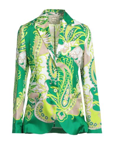 True Royal Woman Suit Jacket Green Size 2 Silk