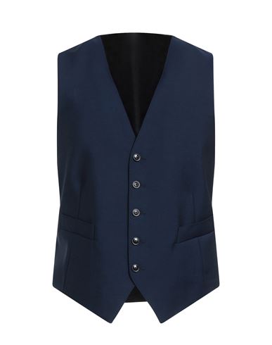 Sartoria Latorre Man Tailored Vest Navy Blue Size 40 Wool, Mohair Wool