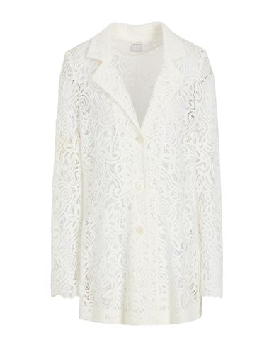 8 By Yoox Lace Single-breasted Blazer Woman Blazer Ivory Size 8 Cotton, Viscose, Polyamide, Polyeste In White