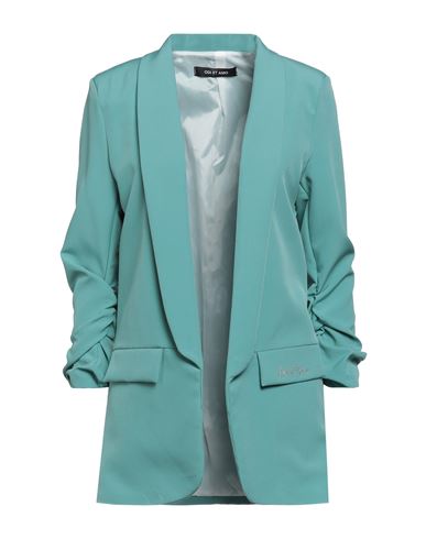 Odi Et Amo Woman Suit Jacket Turquoise Size Onesize Cotton In Blue