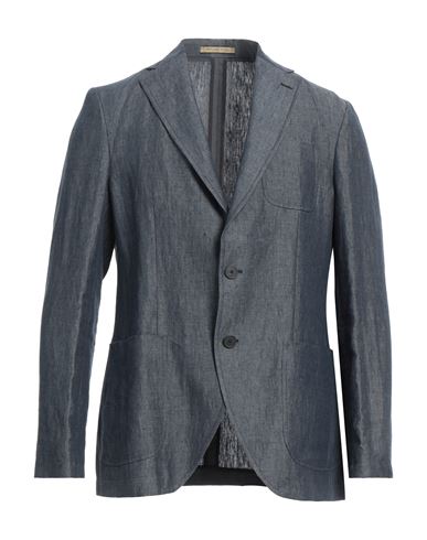 Sartoria Latorre Man Suit Jacket Slate Blue Size 36 Linen