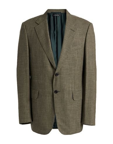 Dunhill Man Blazer Military Green Size 42 Wool, Mulberry Silk, Linen