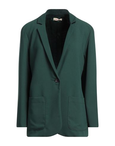 Filbec Woman Blazer Dark Green Size S Polyester, Viscose, Elastane
