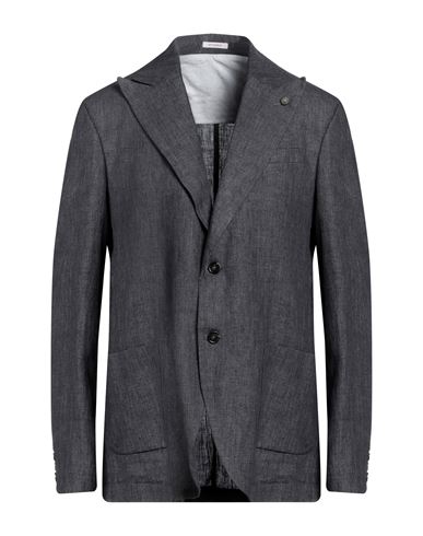 Officina 36 Man Suit Jacket Steel Grey Size 44 Linen