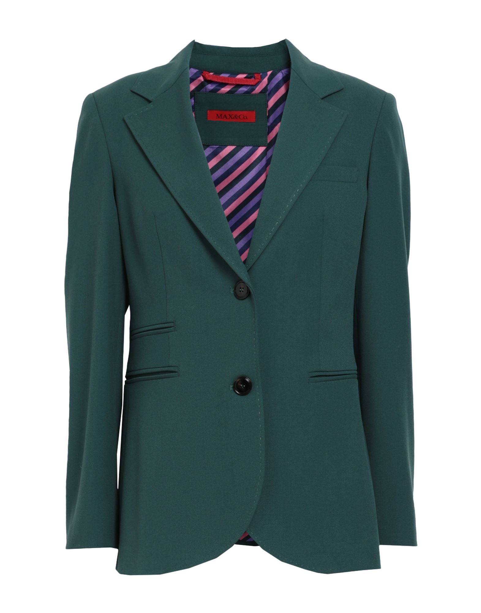 Max & Co . Woman Suit Jacket Dark Green Size 2 Polyester, Viscose, Elastane