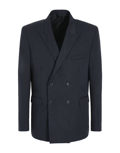 8 By Yoox Relaxed-fit Double-brested Blazer Man Blazer Midnight Blue Size 42 Polyester, Cotton