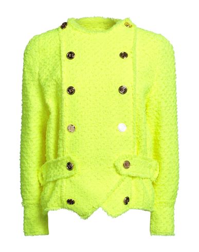 Balmain Woman Blazer Yellow Size 6 Polyester, Polyamide, Cotton, Acrylic
