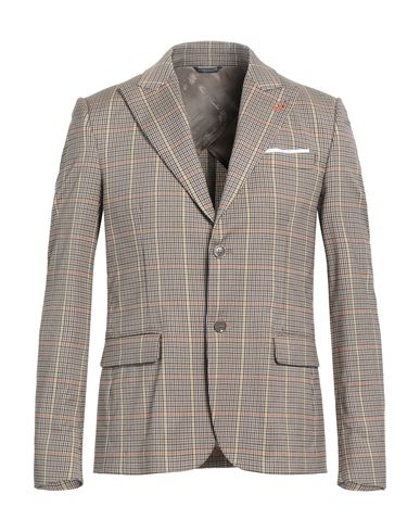 Grey Daniele Alessandrini Man Blazer Beige Size 44 Polyester, Viscose, Elastane