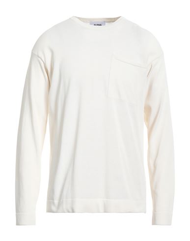 Alpha Studio Man Sweater Off White Size 42 Cotton, Polyamide
