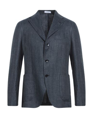 Boglioli Man Suit Jacket Blue Size 38 Linen