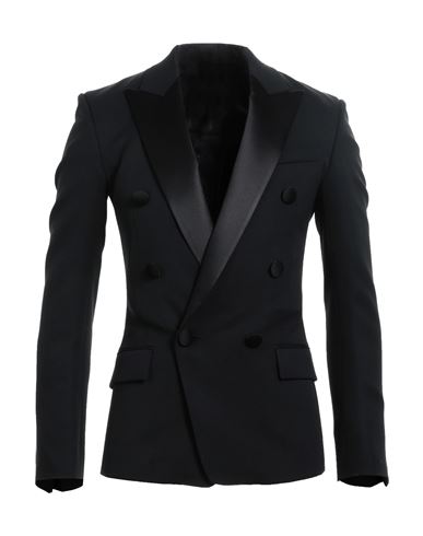 Balmain Man Blazer Black Size 38 Wool, Elastane, Polyester, Silk