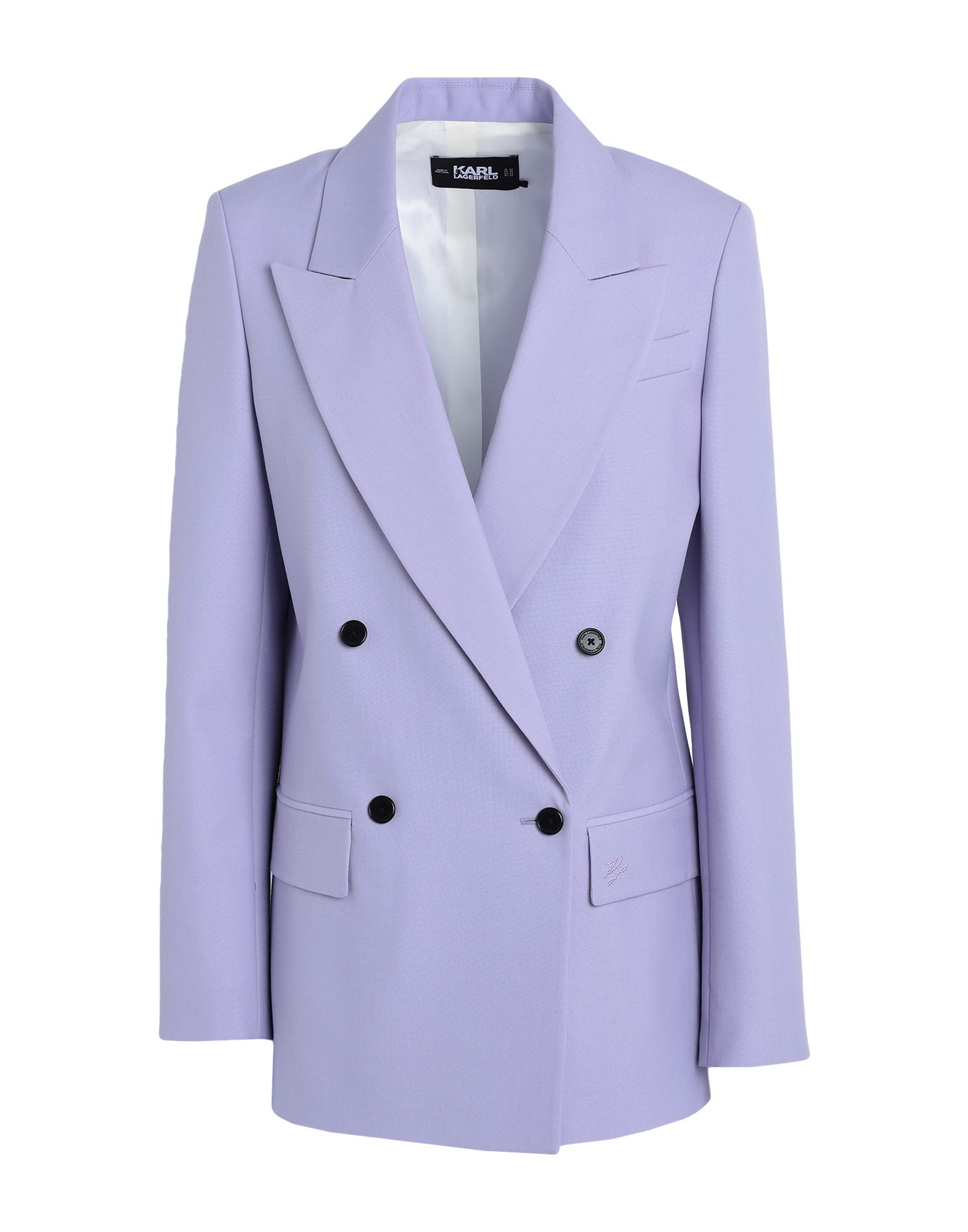 Shop Karl Lagerfeld Tailored Blazer Woman Blazer Lilac Size 6 Polyester, Wool In Purple
