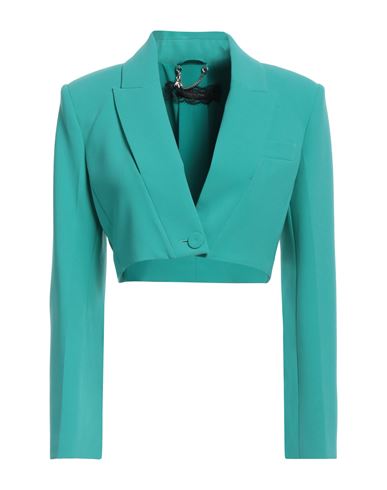 Shop Patrizia Pepe Sera Woman Blazer Turquoise Size 8 Polyester, Elastane In Blue