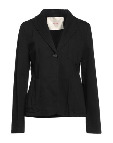 Jucca Woman Suit Jacket Black Size 2 Cotton