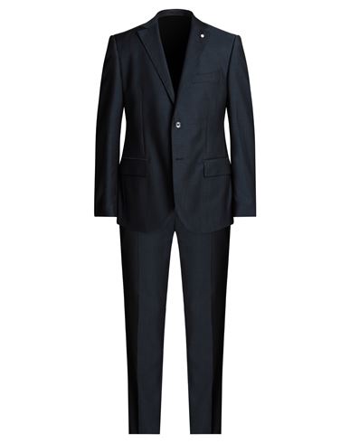 Shop Luigi Bianchi Mantova Man Suit Midnight Blue Size 44 Wool