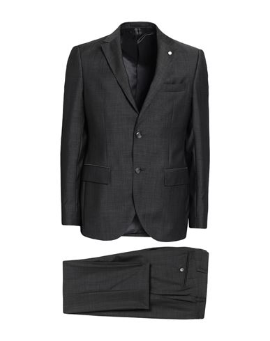 Shop Luigi Bianchi Mantova Man Suit Steel Grey Size 38 Wool