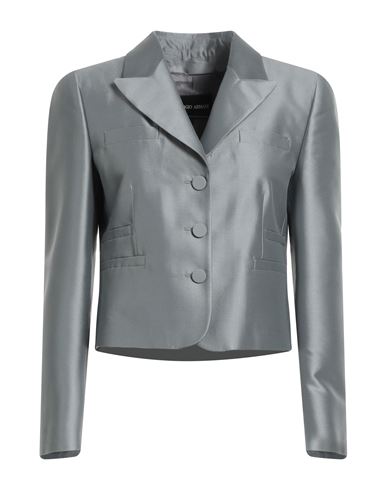 Giorgio Armani Woman Blazer Grey Size 14 Silk, Polyamide