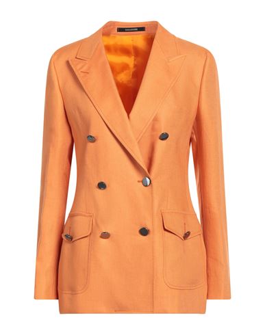 Tagliatore 02-05 Woman Suit Jacket Orange Size 8 Linen