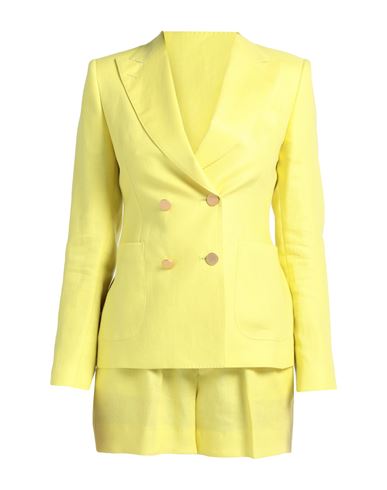 Tagliatore 02-05 Woman Suit Yellow Size 8 Linen