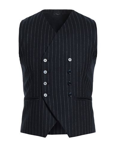 Grey Daniele Alessandrini Man Tailored Vest Midnight Blue Size 38 Wool, Acrylic, Polyamide, Cashmere