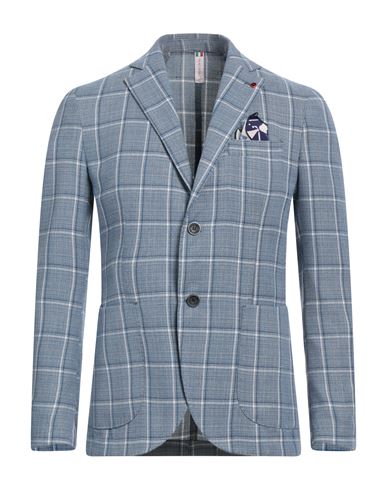 Falko Rosso® Falko Rosso Man Suit Jacket Light Grey Size 38 Polyester, Viscose, Cotton, Elastane In Blue